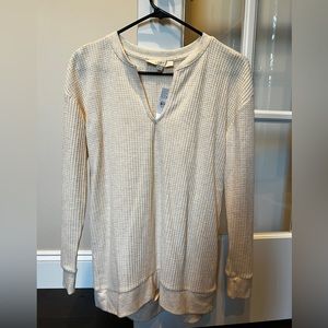 Loft cream waffle knit top size XS (runs large). New with tags
